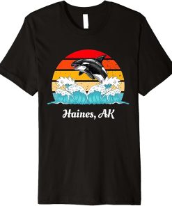 Vintage Haines AK Distressed Orca Killer Whale Art Premium T-Shirt