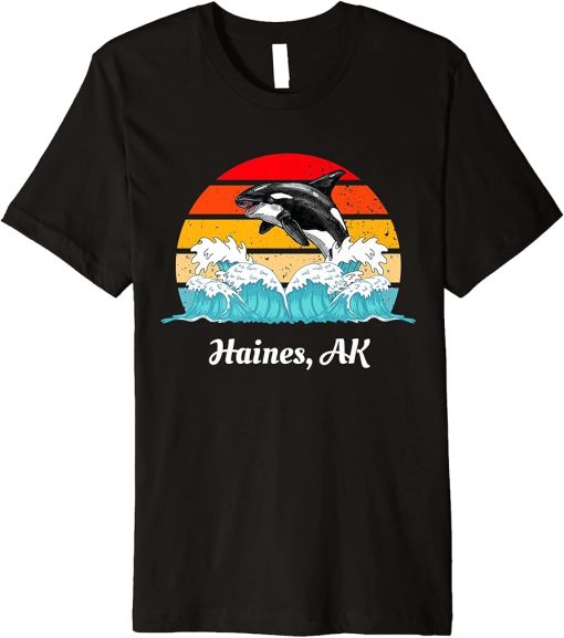 Vintage Haines AK Distressed Orca Killer Whale Art Premium T-Shirt