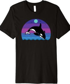 Vintage Retro Orca Whale Watchers Graphic Premium T-Shirt