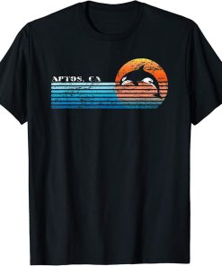 Vintage Aptos, CA Retro 80s Orca Sunset T-Shirt