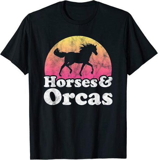 Horse and Orca Women or Girls Horses Orcas T-Shirt