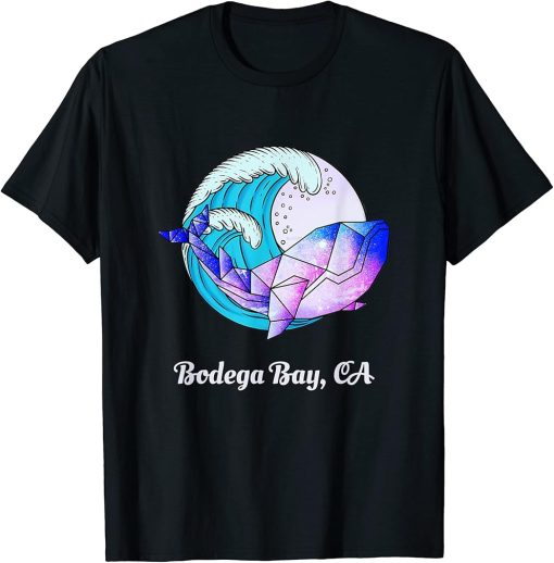 Bodega Bay CA Japanese Paint Geometric Orca Killer Whale T-Shirt