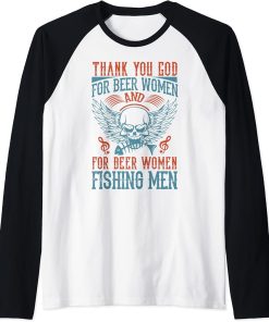 Fishing Rods Lovers | Funny Fishing Sayings | Funny Fishing Raglan Baseball Tee