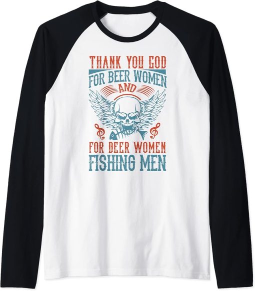 Fishing Rods Lovers | Funny Fishing Sayings | Funny Fishing Raglan Baseball Tee