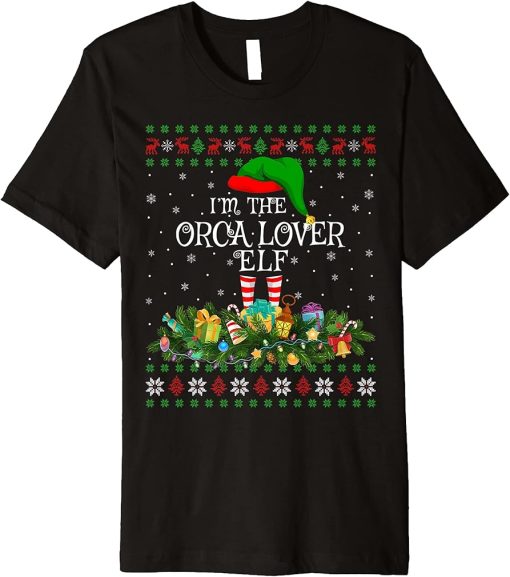 Matching Family Ugly I"m The Orca Lover Elf Christmas Premium T-Shirt